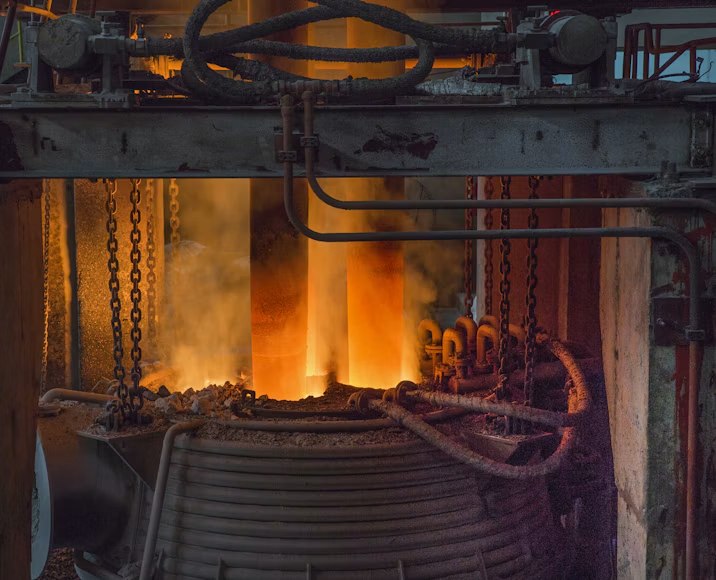 Industrial metalworking equipment at a foundry